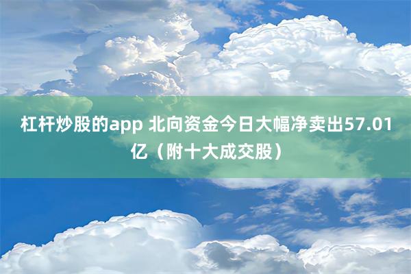 杠杆炒股的app 北向资金今日大幅净卖出57.01亿（附十大成交股）