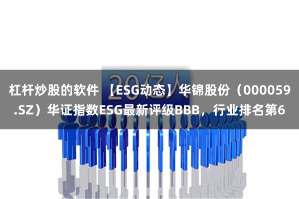 杠杆炒股的软件 【ESG动态】华锦股份（000059.SZ）华证指数ESG最新评级BBB，行业排名第6