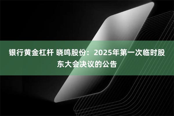 银行黄金杠杆 晓鸣股份：2025年第一次临时股东大会决议的公告